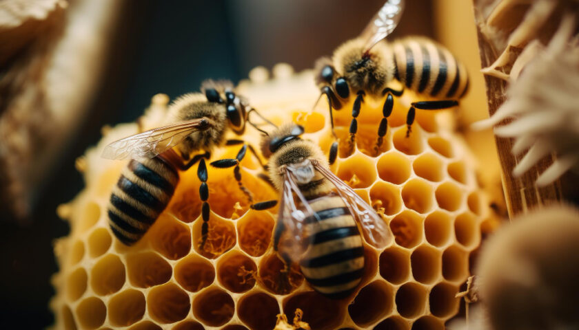 des abeilles dans une ruche